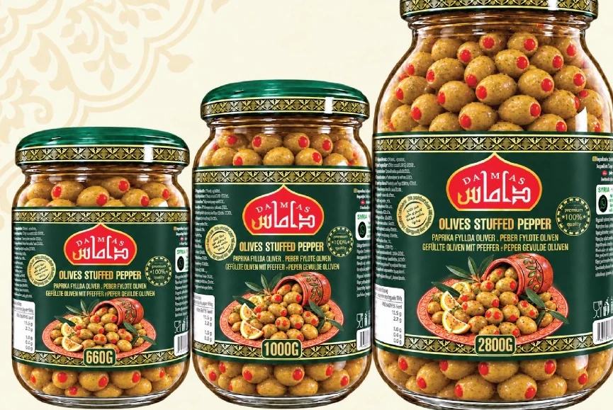 Mit Paprika gefüllte Oliven — Damas Food